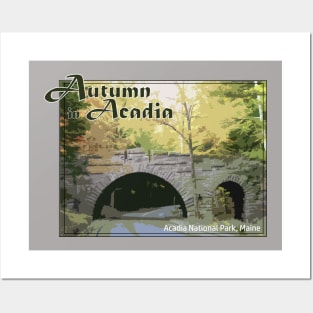 Lispe Autumn in Acadia Carriage Road Bridge Posters and Art